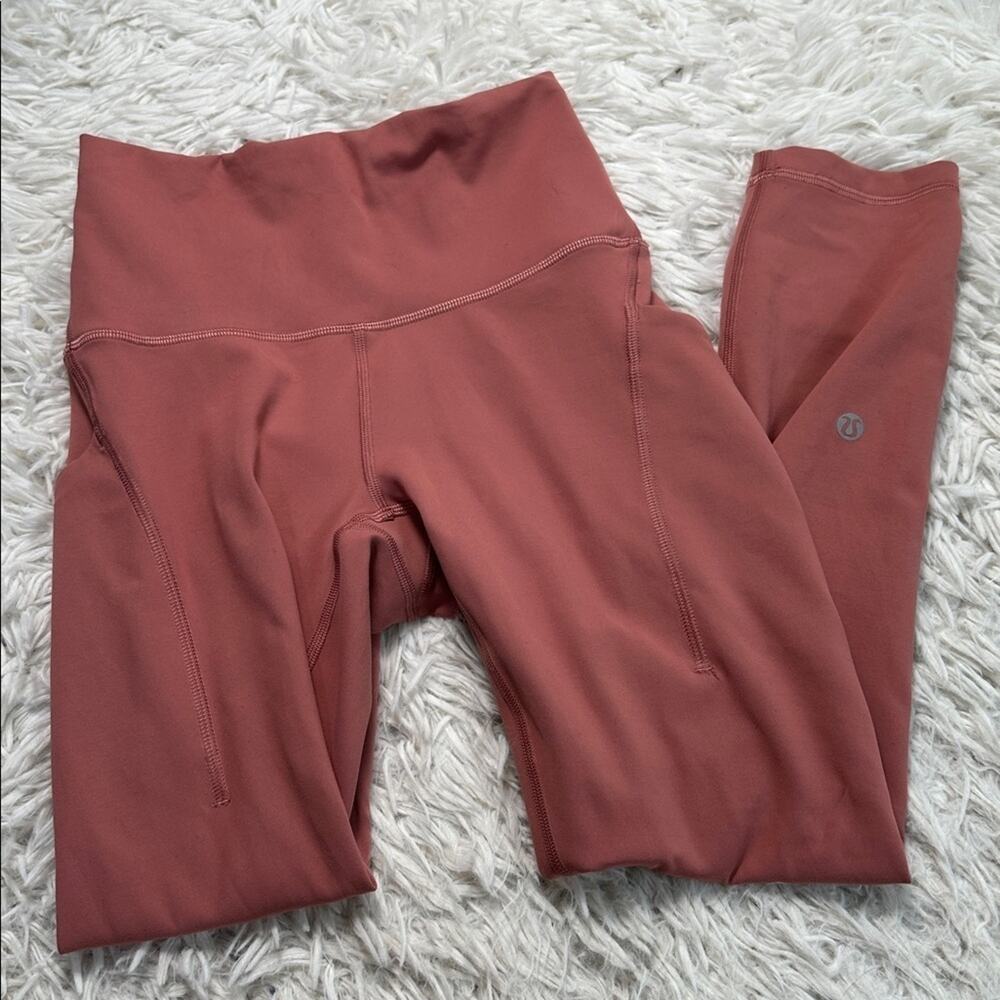 Lululemon Wunder Train High-Rise Crop with Pockets 23" Brier Rose